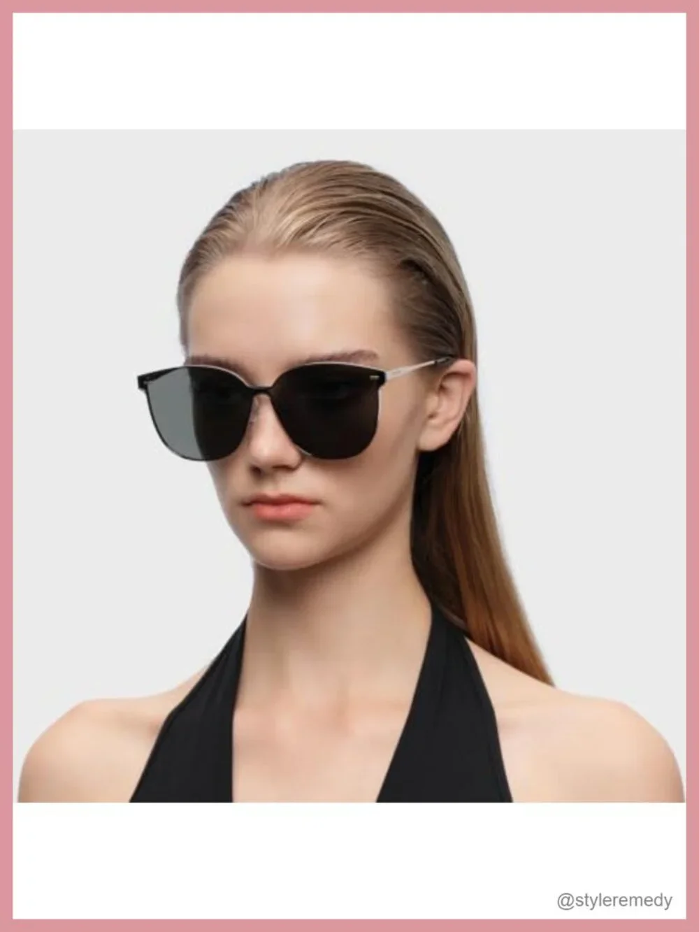 Women's Oversized Square Sunglasses UV400 Polarized Metal Frame
